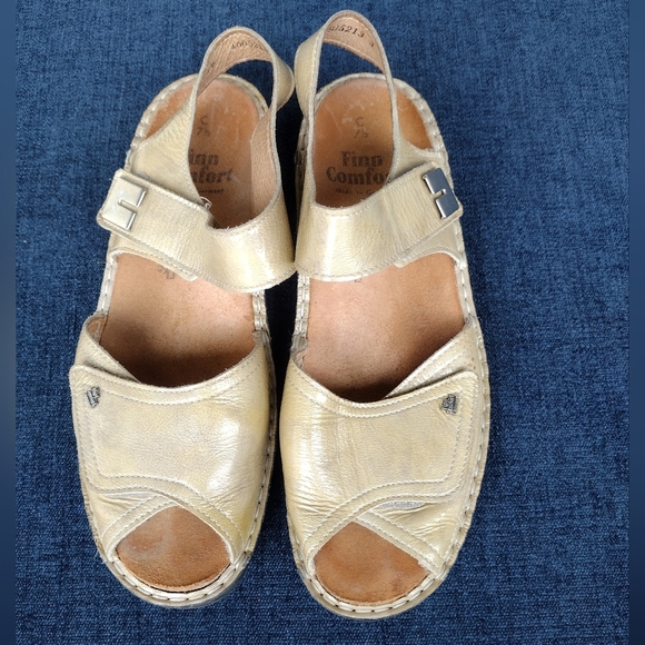 Women's Finn Comfort Germany Leather Adjustable Slingback Sz. 7.5C EUC - Picture 1 of 7